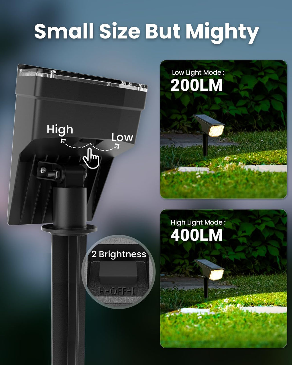 SOLPEX Solar Spot Lights Outdoor Waterproof IP65, Landscape Spotlights Outdoor, Compact Design Spot Lights, Solar Powered Flood Lights for Garden Yard House Pathway Tree Outside, 12 Pack, Warm White