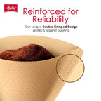Melitta #4 Unbleached Coffee Filters, Natural Brown Cone Filters, 6-Pack