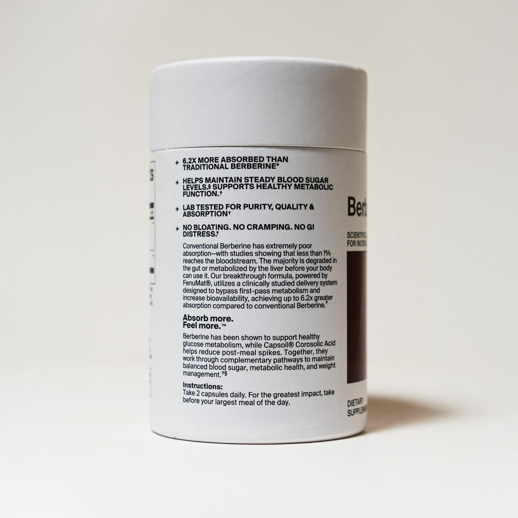 The Absorption Company Berberine Supplement, 60 Capsules, Enhanced Absorption Formula, FenuMat & Capsoil Technology, Third-Party Tested