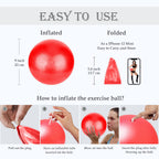 Soft Pilates Ball 9 Inch, Ideal Small Exercise Ball Between Knee Squeeze for Physical Therapy Yoga Core Medicine Abs Pt Bouncy, Mini Rubber Fitball Barre Workout Equipment for Women Men Kid Toddler