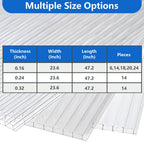 DGSL Polycarbonate Greenhouse Panels, 14 Pcs 4'x 2'x 0.16''Twin-Wall Sheets