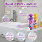 Yugou Foaming Drain Cleaner, Sink Drain Cleaner and Deodorizer for Kitchen Sinks, Shower Drains, Tubs (Lavender, 2pcs)