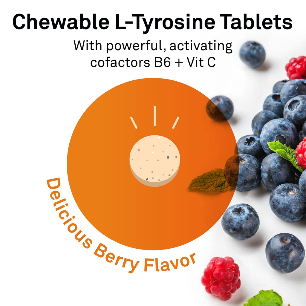Neuroscience AttenTrex - Chewable Brain Supplements for Memory and Focus for Adults & Kids - Supports Dopamine, Epinephrine & Norepinephrine for Natural Energy, Attention & Cognitive Clarity (60 ct)