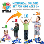 Mechanical Building Toys for Boys Age 8-12, 50 STEM Projects for Kids Ages 8-12 with 325 PCS Building Blocks, STEM Toys for 6 7 8 9 10 Year Old Boys, Science Kit Birthday Xmas Gifts for Kids 6+
