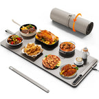 Warming Mat for Food (35"x16") - iTRUSOU Extra Large Electric Warming Tray with 7-Level Temp, 500W High-Power & 99H Timer - Rollable XL Large Food Warming Mat for Parties & Buffet