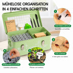 60 Slots Seed Organizer Storage Box with 3 Compartments,Large Metal Garden Seed Organizer with Lid&Safety Locks,Seed Saver Bin 50 Plant Labels 60 Seed Envelopes,Professional All-In-One Seed Saving Kit