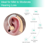 Kituwant Hearing Aid for Seniors and Adults, Digital Hearing Amplifier, Hearing Aids with a Noise Cancelling Function and Adjustable Volume, 500 Hours Per Battery Life and Hearing Aid Cleaning Brush Included