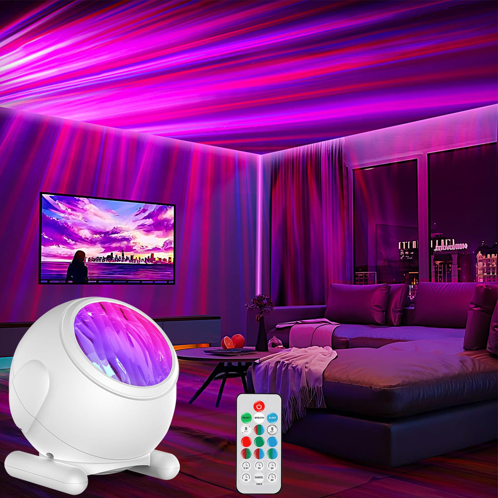 Pedica Northern Lights Projector, Aurora Projector Birthday Gifts for Women Gifts for Teenage Girls Boy, Galaxy Projector for Bedroom (White with 7 Lights)