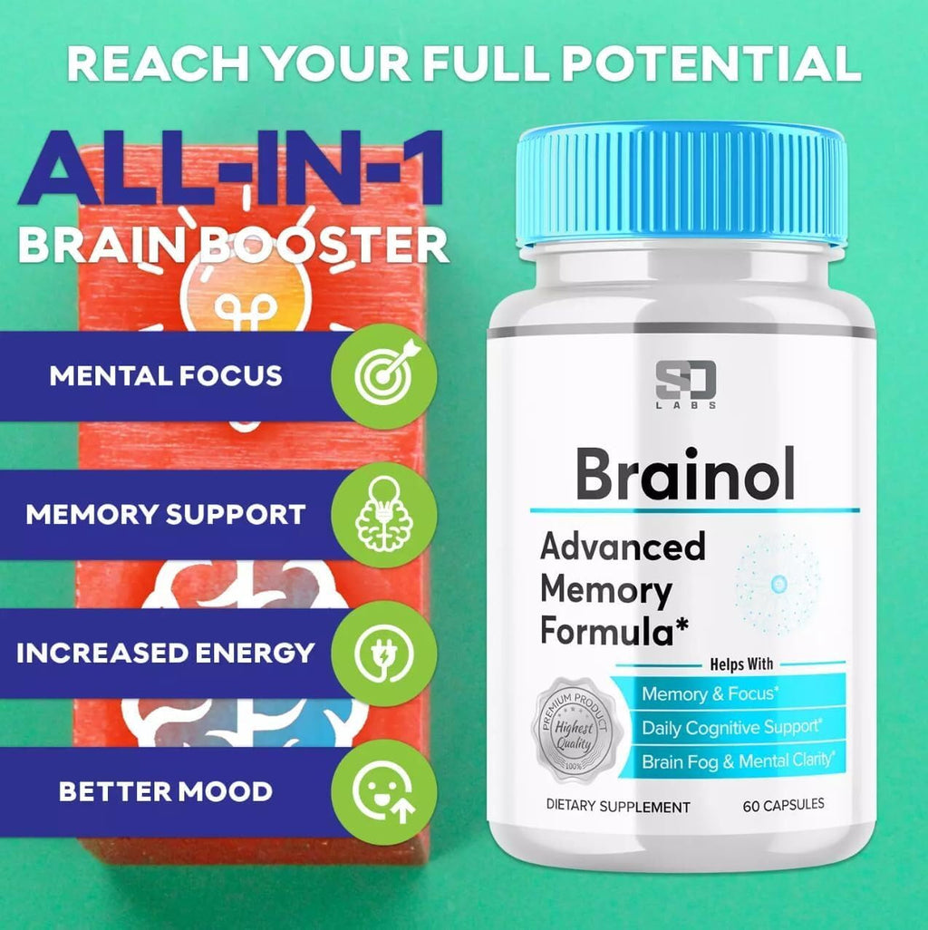 Boost Your Brain&Power: Brain-ol Advanced Memory Formula, 60 Capsules, Helps with Memory, Focus, Daily Cognitive Support, Brain Fog & Wellness