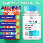 Boost Your Brain&Power: Brain-ol Advanced Memory Formula, 60 Capsules, Helps with Memory, Focus, Daily Cognitive Support, Brain Fog & Wellness