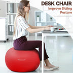Fitvids Anti-Burst and Slip Resistant Exercise Ball Yoga Ball Fitness Ball Birthing Ball with Quick Pump, 2,000-Pound Capacity, Red, 30-inch, XL