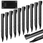 24 Pack Plastic Landscape Edging Anchoring Stakes, 9.8 Inch, Black