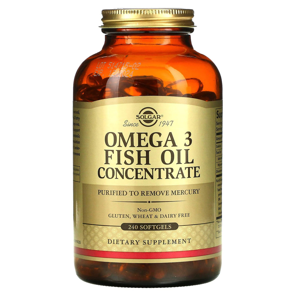 Solgar Omega-3 Fish Oil Concentrate, 240 Softgels