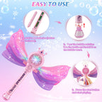 Britik Bubble Wand for Kids, LED Light Music Bubble Toys Girl Gifts Age 3+
