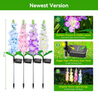 KOOPER Solar Lights Outdoor Garden Decor, 8 Pack Upgraded Delphinium Solar Garden Lights with 72 LEDs, Vivid Flowers Outdoor Waterproof for Landscape Patio Yard Decor