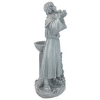 Design Toscano Francis of Assisi Blessing Religious Garden Decor Statue with Bird Bath Feeder, 19 inches Tall, Cast Stone Resin, Gray Stone Finish