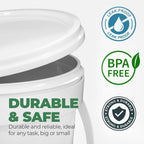 3.5-Gallon Clear Bucket Pail Container with Lid | Food Grade | Heavy-Duty 90MIL Extra Durable | Metal Handles with Plastic Grip for Easy Carrying | Multi-Use | Easy Stack and Store | BPA Free - 2 Pack