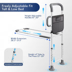 HOMEAL Bed Rails for Elderly Adults Safety - Adjustable Bed Assist Rails for Seniors, Adult Bed Guard Rail with Non-Slip Ergonomic Handle,Storage Pocket & Fixing Strap, 350 Tested(Grey, Without Light)