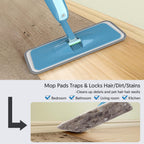 Spray Mops for Hardwood Floor Cleaning: MEXERRIS Wet Mops with 2 Bottles - Floor Mop with 4 Reusable Washable Pads for Swiffer Powermop - Dust Dry Mops with Spray for Laminate Wood Vinyl Tiles