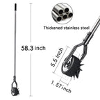 BARAYSTUS Wheel Rotary Edger Lawn Tool, Grass Edge Trimmer, Sidewalk Manual Lawn Edger, Strong 3 Sections Stainless Steel Handle with Cushion Grip, 58.3-Inch