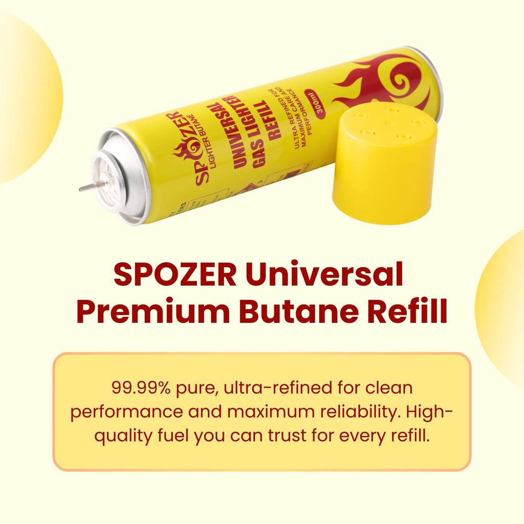 Spozer 36 Pack Torch Lighter Gas Refill Butane Universal Fluid Fuel Ultra Refined 300ml 10.14 Oz (3 Box)