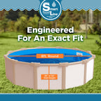 Smartline 8 ft Round Swimming Pool Liner | Solid Blue | Overlap Style | 48-52 Inch Wall Height | 25 Gauge Heavy Duty Virgin Vinyl | Designed for Steel Sided Above Ground Pools