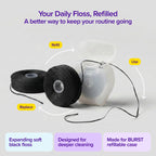 BURST Expanding Dental Floss Refills (32 Yards/3 Pack) | Mint Eucalyptus Aroma Bobbins | Woven Tooth Floss | Stain-Absorbing | Vegan | Paraben, BPA & Cruelty-Free | Smart Expanding Floss Refills