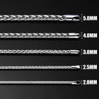 Fiusem 2.5mm Silver Tone Wheat Chain for Men, 24 Inches