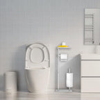 Day Moon™ - Toilet Paper Holder - Modern Roll Holder for Bathroom - 1 Pack - Free Standing - with Shelf, Brushed Nickel