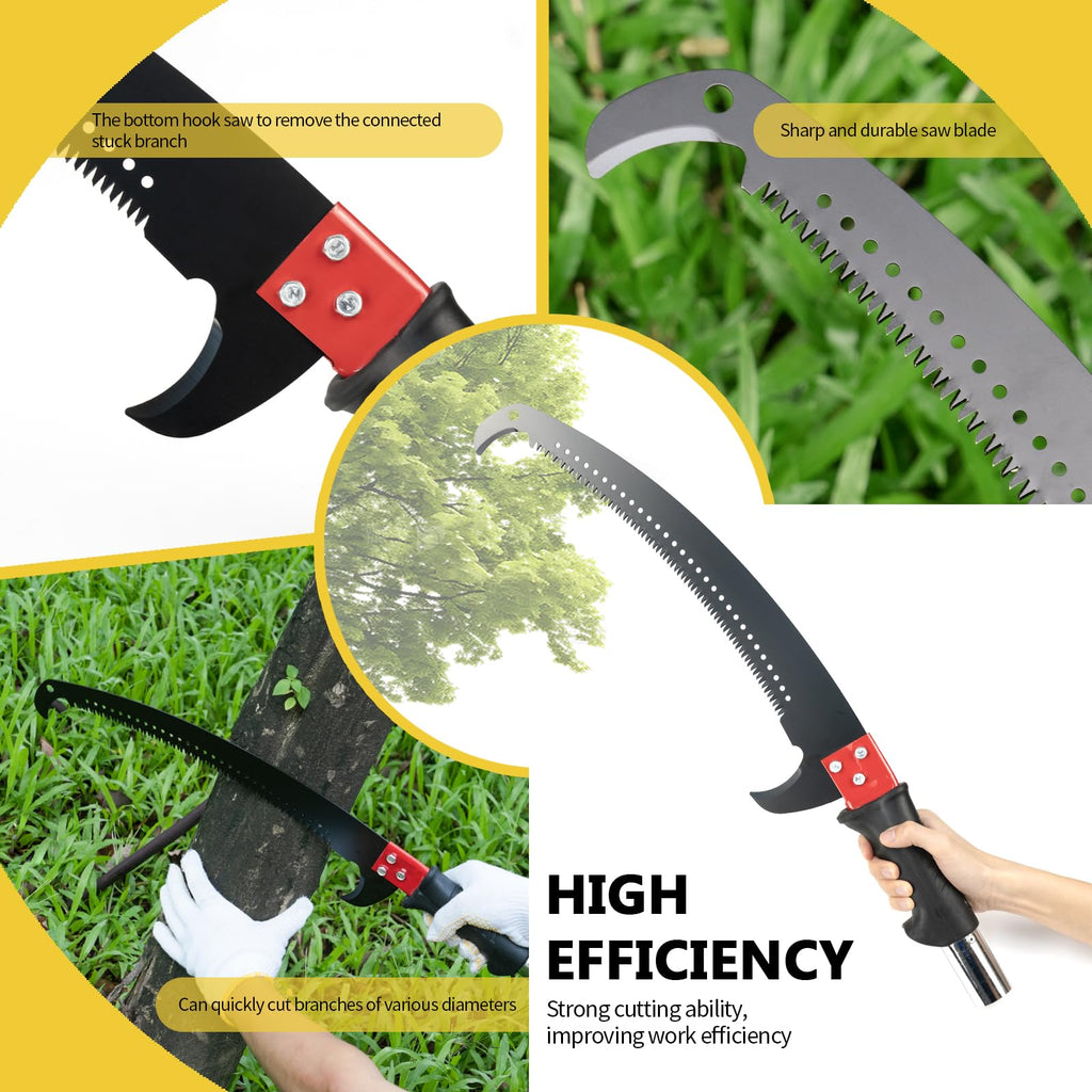 Ersitrole Manual Pole Saw, 30 ft Extendable Tree Pruner, Sharp Steel Blade and Scissors High Branches Trimming, Pole Saws for Tree Trimming, Tree Trimmers Long Handle Pruner