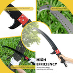 Ersitrole Manual Pole Saw, 30 ft Extendable Tree Pruner, Sharp Steel Blade and Scissors High Branches Trimming, Pole Saws for Tree Trimming, Tree Trimmers Long Handle Pruner