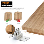 Ravinte 30 Packs (15 Pairs) 3/8 inch Inset Polished Chrome Cabinet Hinges Kitchen Cabinet Hinges Self Closing Hinges for Kitchen/Bathroom/Furniture Cabinets & Doors,Decorative Cabinet Hardware