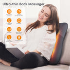 Back Massager, Rolling Up and Down Back Massager with Heat, Back Massage 4D Kneading for Pain Relief Deep Tissue, Ultrathin Shoulder Massager Gift for Women Men Parents Christmas