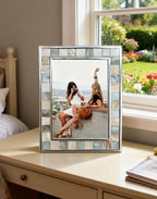 GIFTME 5 Mother of Pearl Picture Frame 5x7, Grey+White, 1pc