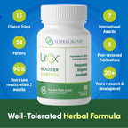 Bladder Control, Safe and Effective Bladder Support Supplement for Men & Women, Helps Reduce Urinary Leakage, Frequency, Urgency, 180 Vegetarian Capsules