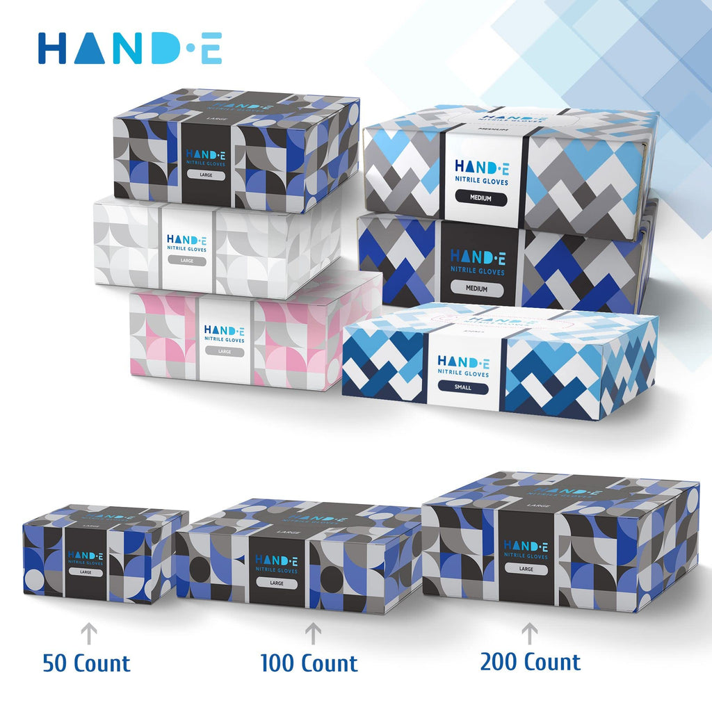 Hand-E Touch Black Nitrile Disposable Latex Free & Powder Free Gloves Small, 200 Count - BBQ, Tattoo, Hair Dye, Cooking & Mechanic Gloves