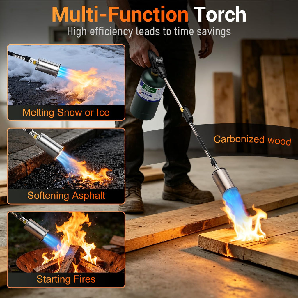 Sondiko Propane Torch Weed Burner, 30" Detachable Weed Torch, Blow Torch