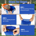2 Pack 30lb Universal Pool Ladder Weights, No Breaken Pool Step Weights for Above Ground Pools, 500D PVC Waterproof Pool Stair Weights Pool Sand Bags for Above Ground Swimming Pools Stair (Blue)