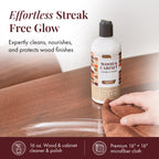 Therapy Wood Polish Bundle with Microfiber 16 oz. - Wood Furniture Polish, Best Furniture Cleaner - Almond Scent - Cleaner, Cabinet and Table Restorer, Natural Conditioner