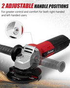 AVID POWER Angle Grinder 7.5-Amp 4-1/2 inch Electric Grinder Power Tools with Grinding Wheels, Cutting Wheels, Flap Disc and Auxiliary Handle for Cutting, Grinding, Polishing & Rust Removal - Dark Red
