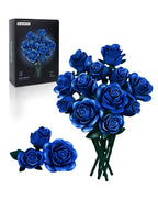 iATOM Blue Rose Bouquet Building Set, Compatible with Lego Flowers for Adults - Gift for Halloween, Gothic Retro Artificial Flowers Botanical Collection Home Decor - IA11007