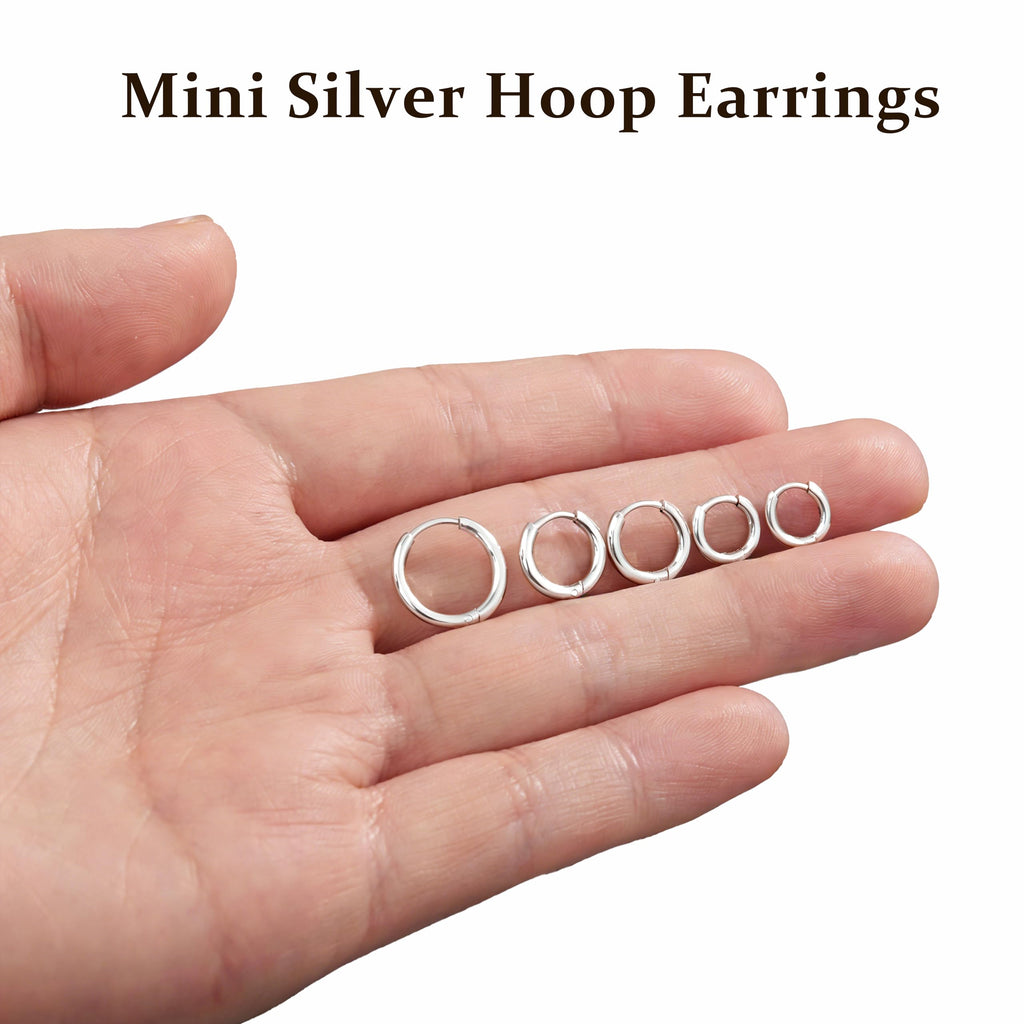 Gokeey 5 Pairs 316L Stainless Steel Small Hoop Earrings Set for Women, Cute Huggie Earrings for Women, Hypoallergenic Tiny Cartilage Earrings Hoop Silver Hoop Earrings for Men Multiple Piercing