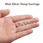 Gokeey 5 Pairs 316L Stainless Steel Small Hoop Earrings Set for Women, Cute Huggie Earrings for Women, Hypoallergenic Tiny Cartilage Earrings Hoop Silver Hoop Earrings for Men Multiple Piercing