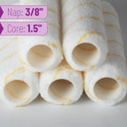 Bates- Paint Roller Covers, 9" x 3/8", 12 Pack, Yellow Stripes, Covers for Paint Rollers 9 Inch, 9 Inch Paint Roller Covers, Paint Roller Cover, Paint Roller Covers 9 Inch, Large Paint Roller Covers