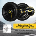 13 Inch Solid Rubber Tires, 4.00-6 Tire Flat Free with 5/8" Bearings, 2.17" Offset Hub for GOR Garden Cart, Wheelbarrow, Trolleys, Hand Trucks and Yard Trailers(4 Pack)