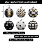 DAZONGE Set of 6 Ceramic Halloween Pumpkins Halloween Decorations Indoor