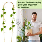 Jollybower Natural U-Hoops Bamboo Plants Trellis 3Ft, Garden Trellis U-Shape for Climbing Plants, Garden Arch Trelli Support for Potted Plants, Vines, Ivy Climbing Plants, Flowers-3 Pack