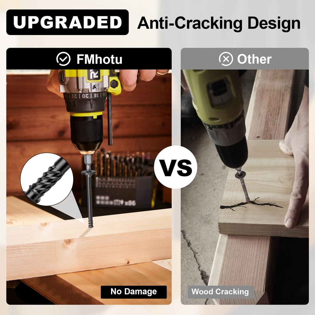FMhotu Heavy-Duty Outdoor Deck Screws, 300Pcs Star Drive Decking Wood Screws, Rust Resistant Timber Screws for Timber/Log/Landscaping Wood（#14 x 2-7/8",4-1/2"）