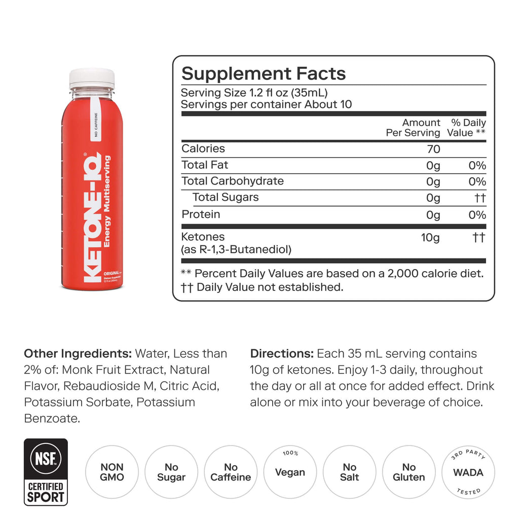 Ketone-IQ Exogenous Ketone Supplement Drink – 30 Servings with 10 g Ketones per Serving | Fast Ketosis Support, Energy & Mental Focus | Sugar-Free, Salt-Free, Caffeine Free