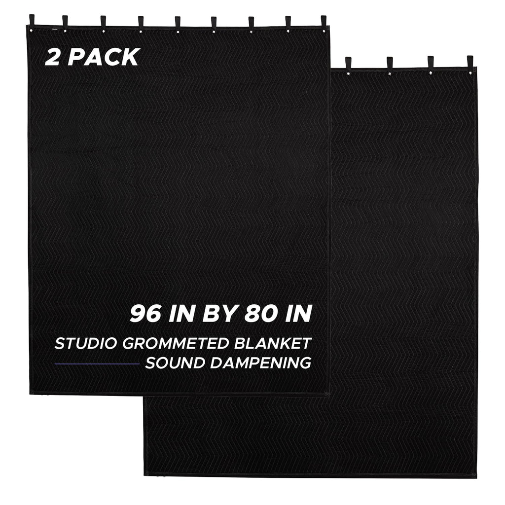 Starfavor 2 Pcs Large Sound Dampening Blanket 96" x 80" Heavy Duty Soundproof Blanket Noise Reduction Studio Sound Absorption Curtian/Light Blocker/Moving Blanket